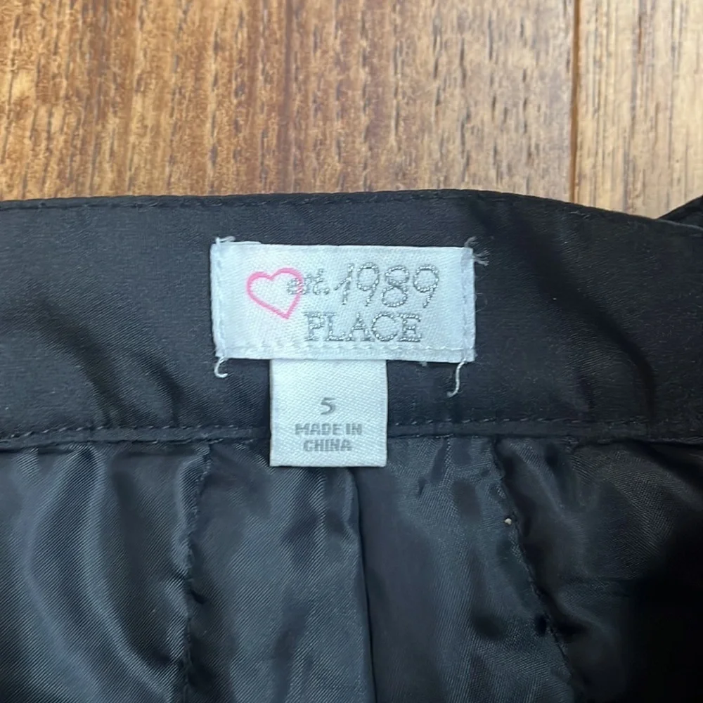 Children’s Place Girl’s Black Snow Pants Adjustable Waist Size 5